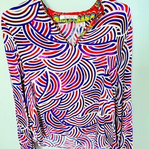 Robert Graham designed, Aesthetic vintage geometrical blouse